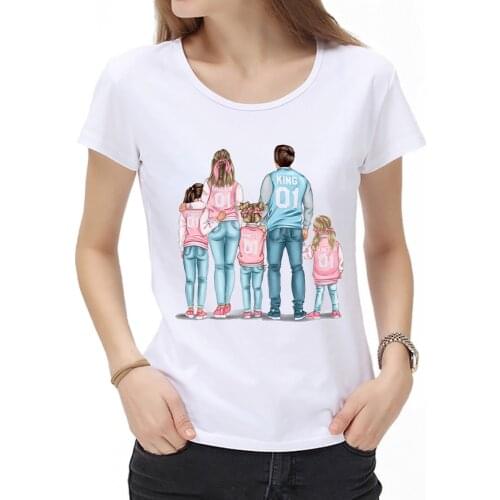 Family matching personalized family portrait t shirt outfits t shirt mother father son and daughter vogue girl tshirts for women