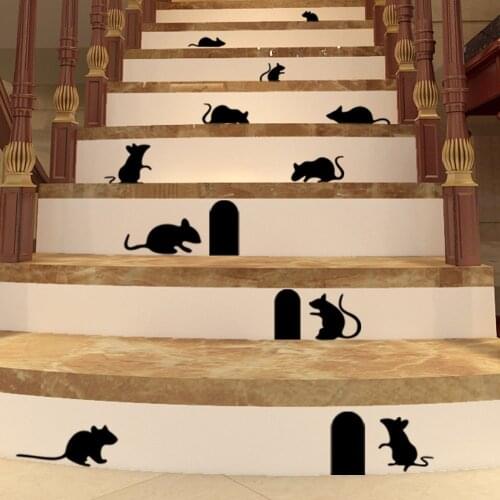Removable DIY Funny Art Graffiti Rat Hole Floor Stair Stickers Art Vinyl Decal Home Decor Wall Sticker Carved Mural A-191