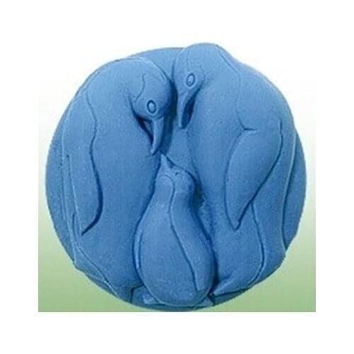 Silicone soap mold C061 Penguin family shape fondant cake chocolate clay mould wholesale mould tools