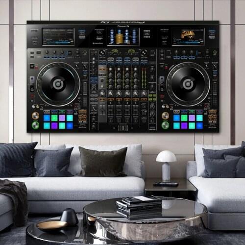 Modern Canvas Painting Wall Art Black Music Dj Console Poster Instrument Mixer Prints for Living Room Home Decoration Pictures