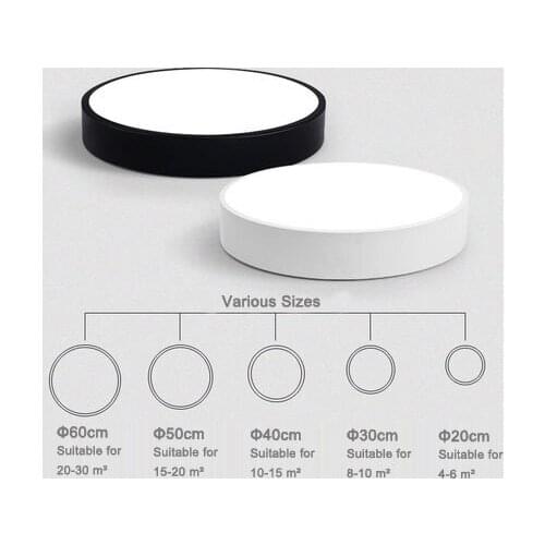 Modern Led Acrylic ceiling lights Round White/Black Color 18W/24W/36W/48W for kitchen living room bedroom home Light Fixture