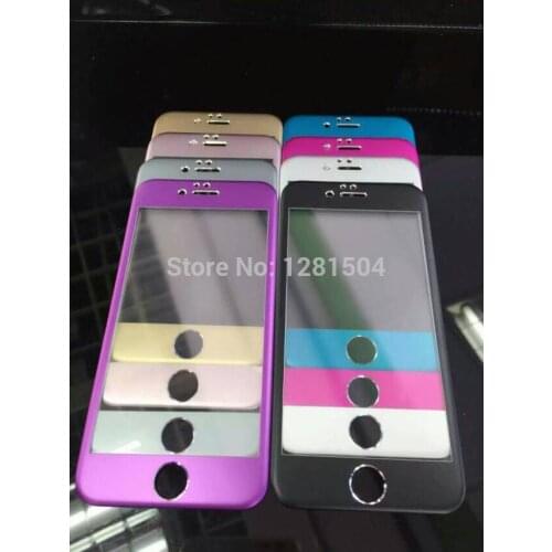 Full Screen Coverage Titanium Alloy + 0.26mm 2.5D 9H Tempered Glass Screen Protector Flim for Iphone6 IPhone 6 6G 4.7 Retail Box