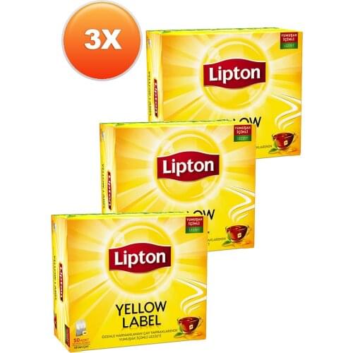 ITS WONDERFUL SMILE Lipton Yellow Label Cup Tea Bag 50 x 2 Gr. Triple Set FREE SHİPPİNG