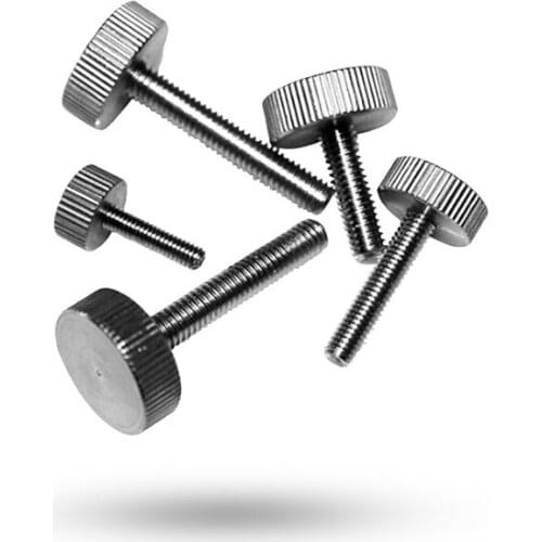 5pcs M8 knurled stainless steel flat head screws GB835 round handle screw rotating bolts chassis hand twist bolt 16-30mm length