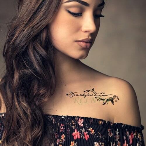 Waterproof Temporary Tattoo Sticker whale musical note letter tatto flash tatoo fake tattoos for kids men women