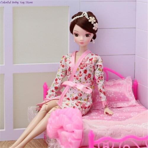1 Set Clothes For Dolls Robe Shorts For Doll Accessories Kids Gift Lace Sexy Bedroom Pajamas Robe Nighty Bathrobe