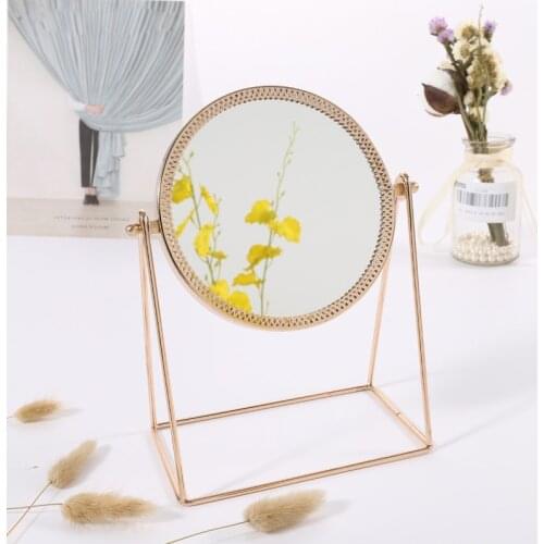 1Pc Fashion Nordic Makeup Mirror Single-Sided Vertical Round Square Mirror with Stand Home Decor