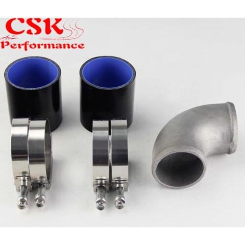 2.5" Cast Aluminum 90 Degree Elbow Pipe Turbo Intercooler+ silicone hose kit