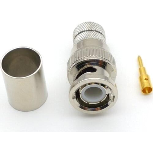 20PCS 50Ω BNC Male Crimp Solder Connector for Coaxial RG8 LMR400