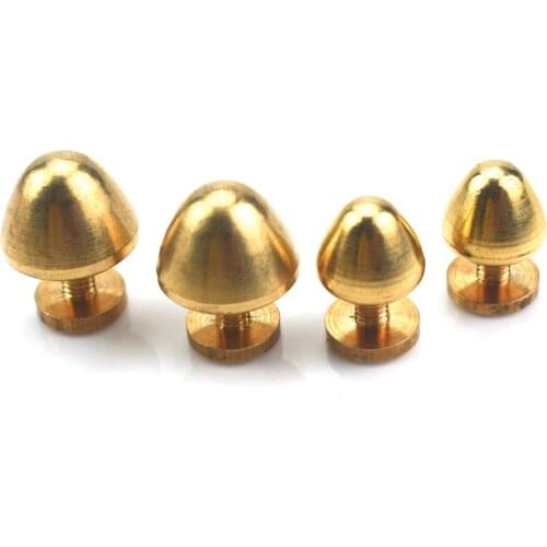 20PCS Stud Screw Round Head Solid Brass Nail Leather Screw Rivet Chicago Button for DIY Leather Decoration Helper