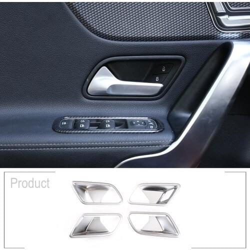 4pcs ABS Chrome Style Car Interior Door Bowl Cover Trim For Mercedes benz A Class W177 2019