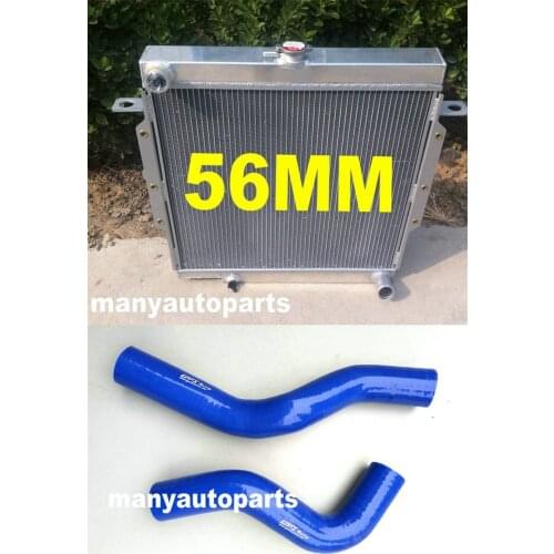 For LandCruiser Land Cruiser 75 Series HZJ75 1HZ MT Aluminum Radiator + blue Silicone hose