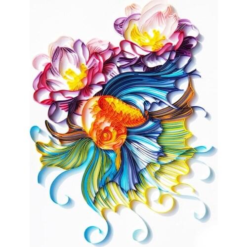 DIY paper carp Quilling paper painting origami paper japanese craft paper quilling glue art and craft materi paper quilling set