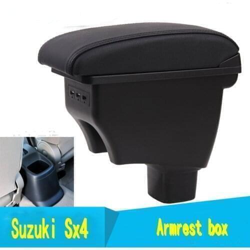 For SX4 armrest box central Store content box with cup holder ashtray decoration products accessories With USB interface