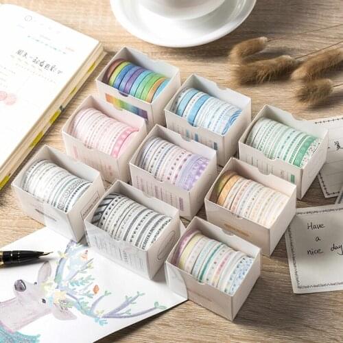 5mmx2m Washi tape Set 10 rolls Decorative tape Scrapbooking material diy Album masking tape journaling supplies Bleeding line