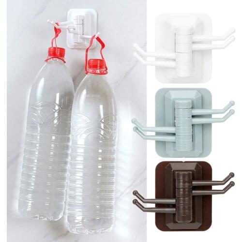 180 Degree Rotatable Self-Adhesive Hook Multi-Purpose Hooks Strong Stick Wall Hanger Multifunction Hanger For Kitchen Bathroom