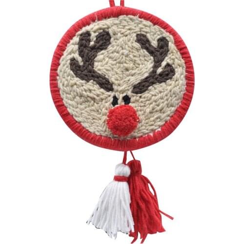 DIY Embroidery Starter Kit Xmas Christmas Themed Embroidery Hoop Cotton Thread Needlework Sewing Craft