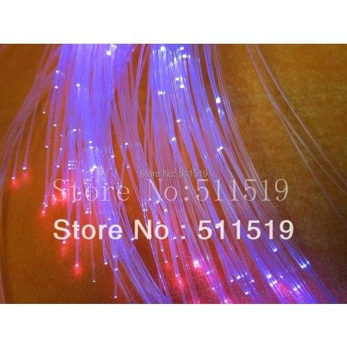 Fiber otpic star ceiling kit,300pcs 0.75mm PMMA fiber end glow light 3m long,5w RGB light engine with IR remote