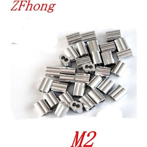 500PCS M2 2mm 8 shape Aluminum Ferrules Wire Rope Aluminum Ferrules Crimping Sleeves clamps Clip Swage Trap Barrel Fitting