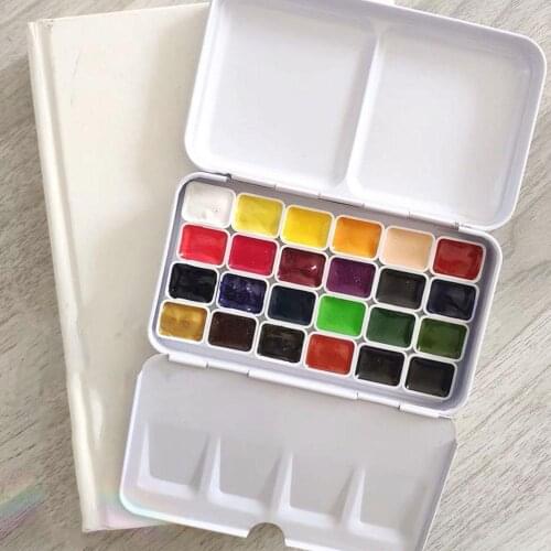 Watercolor Tin Box Iron Palette Divider Starry Oil For Art Pans Painting Supplies Paint Half Acrylic Tray Empty Storage Pai J5W8