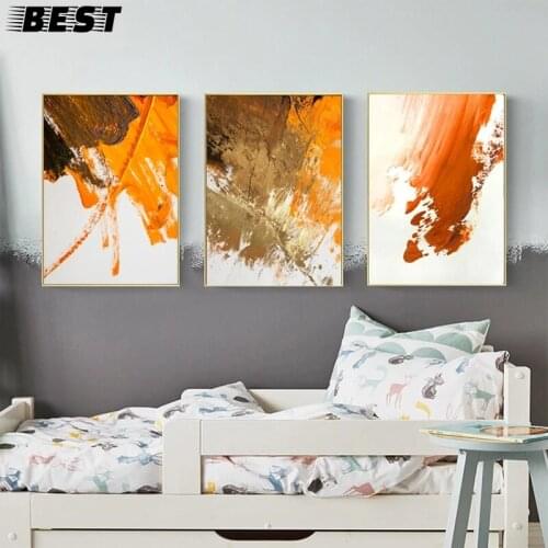 Orange Red Black Paint Abstract Nordic Simplicity Canvas Painting Posters and Prints Art Wall Pictures For Living Room Home Deco