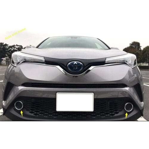 Lapetus Front Head Fog Lights Lamp Ring Cover Trim 2 Pcs Fit For Toyota C-HR CHR 2016 2017 2018 2019 ABS Chrome Auto Accessories