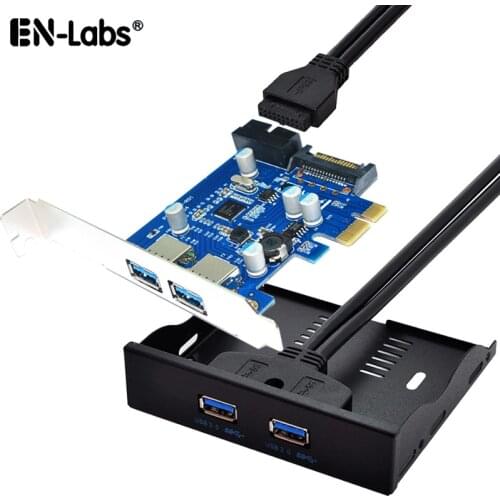 PCIe USB 3.0 Card Expansion & 3.5 Front Panel,PCI Express to 2 USB3 & Internal 20Pin to USB Female Splitter Cable Floppy Bracket