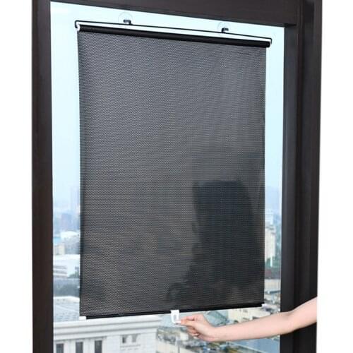 Portable PVC Window Curtain Retractable Sun Shade Roller Blinds For Car Office Living Room Kitchen Anti-UV Window Shade Cover