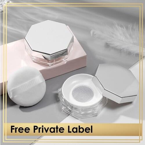 Empty Makeup Powder Container Loose Face Powder Private Label Travel Containers Refillable Powder Bottle Box with Puff Sifter