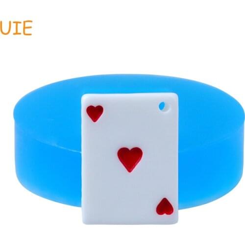 PYL704U 21.4mm Ace of Heart Playing Card Silicone Mold - Poker Crard Mould Fondant, Cake Decorating, Resin, Pendant, Food Safe