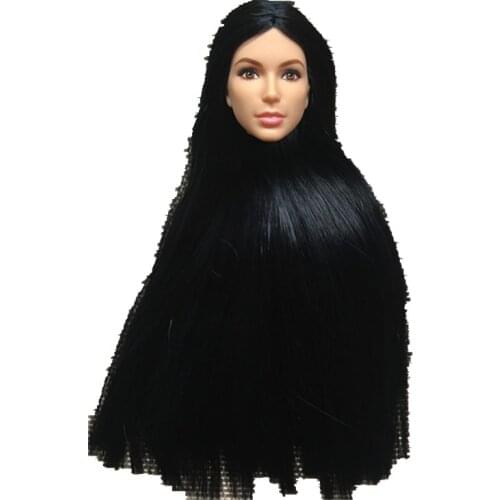 Rare Face Doll Head 1/6 Doll Toys Part Bobo Multi-Colorful Hair Princess Doll Accessories DIY Make Up Practice Doll Heads