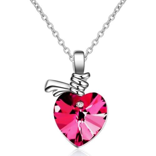 Romantic Heart Crystal Pendant Necklace Fashion Elegant Lady Girls Jewelry Cute Necklaces & Pendants For Women