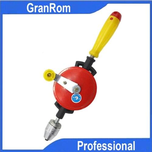 1.5-10mm Medium Woodworking Hand Drill Manual Self-locking Cast Iron Single Gear Hand Drill Tool Punch Tool