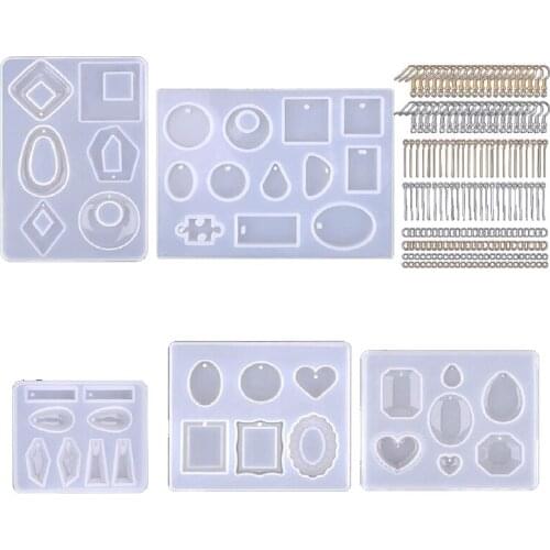 Handmade DIY Crystal Epoxy Resin Mold Necklace Pendant Casting Silicone Mould J60E