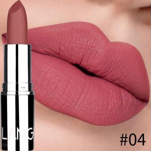 Sliver Tube Matte Lipstick Waterproof Velvet Lips Stick Sexy Non-stick Cup Lasting Make-up Moisturizing Solid Lipstick Maquiage
