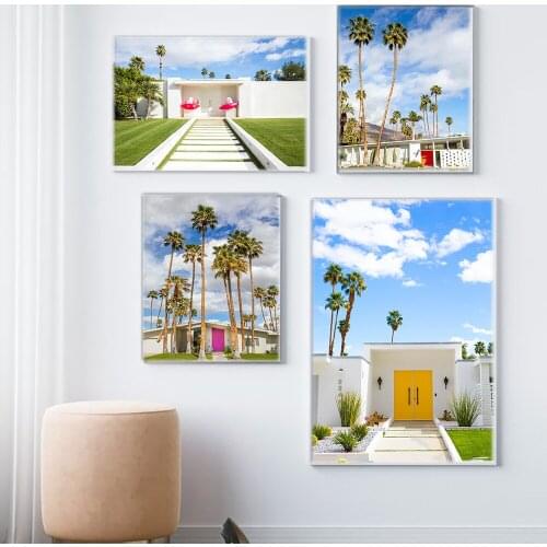 Nordic Modern Desert Architecture California Travel Photo Poster Palm Springs Prints Canvas Retro House Wall Room Decor Picture