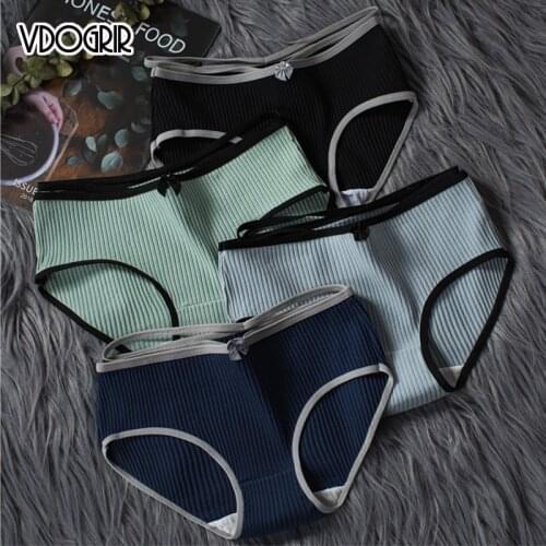 VDOGRIR Sexy Womens Cotton Panties Underwear Seamless Belt Briefs Mid Rise Woman Solid Comfort Underpants Lady Lingerie Tanga