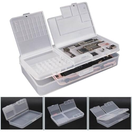 Plastic Parts Components Box Multiple Compartments Tool box Mobile Phone Repair Storage Box Components Container Toolbox