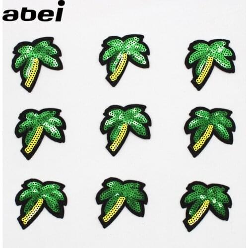 100pcs/lot Fashion sequins coconut tree Embroidery Patch Clothing Decoration Sewing Accessories craft diy Applique