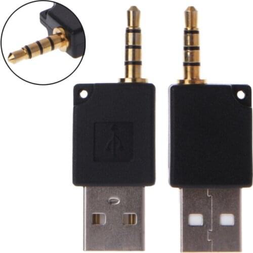 3.5mm to USB 2.0 Male Aux Auxiliary Adapter For Apple iPod Shuffle 1st 2nd MP3