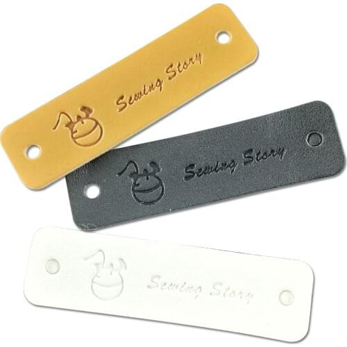 Diy Leather Handmade Clothing Labels For Clothes Hand Work Gift Bag Sewing Story Tags Leather Hand Made Label 48Pcs