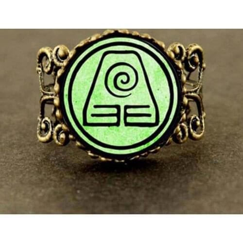 Steampunk Avatar The Last Airbender Ring Vintage Earth Kingdom jewelry friends Gift Womens Mens Girl cosplay