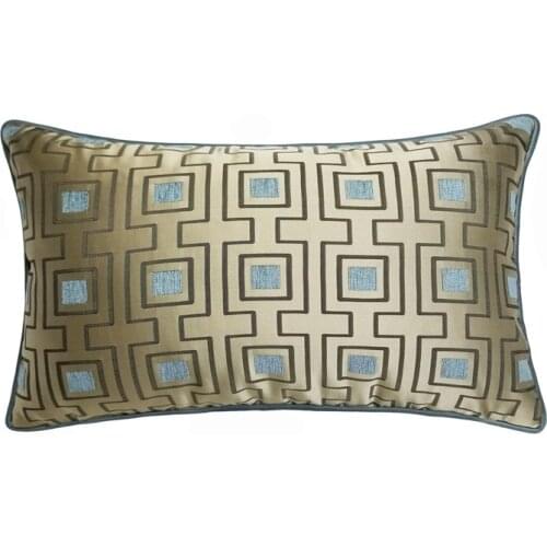 DUNXDECO Cushion Cover Decorative Pillow Case Modern Simple Blue Geometric Jacquard Soft Sofa Chair Bedding Coussin