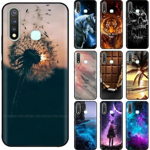 Phone Case For Vivo Y19 Y 19 VivoY19 Case Cute Silicone Black Matte Back Covers on For Coque Vivo Y19 Case Cover 6.53 inch