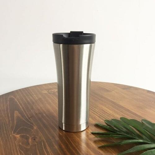 Stainless Steel Thick Flat Bottom Insulation Cold Cup Insulated Coffee Bottle Sliding Cover Simple Glass