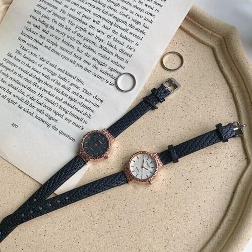 Qualities Women Fashion Watches Luxury Female Dress Watch Vintage Leather Ladies Quartz Wristwatches Elegant Small Clock Gifts