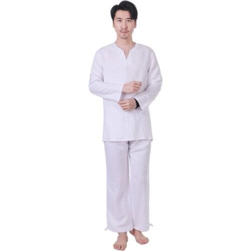 Cotton and linen suit new tai chi suit Monks suits zen lay meditation uniforms abbot clothes buddhist kung fu clothing sets