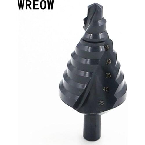 10/45mm Multifunction HSS Spiral Center Step Drill Bit Black Nitriding Step Drill Bit Hole Cutter Tool mini drill accessories