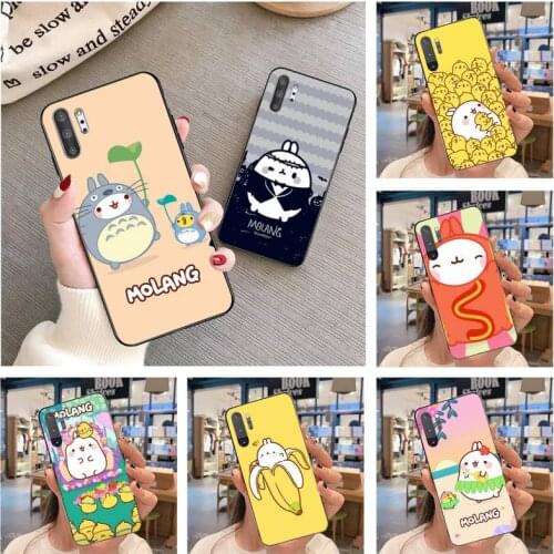 Cartoon Anime Cat Kawaii Molang Phone Case For Samsung Galaxy Note20 ultra 7 8 9 10 Plus lite Samsung M21 M31S M30S M51