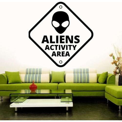 Alien Activity Area Signage Wall Sticker Decal Aesthetics Sticker Home Living Room Art Decoration Removable A003133
